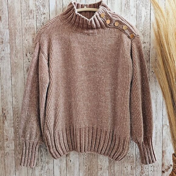 Cynthia Rowley Womens XSmall XS Sweater Light Brown Mock Neck - Picture 1 of 8